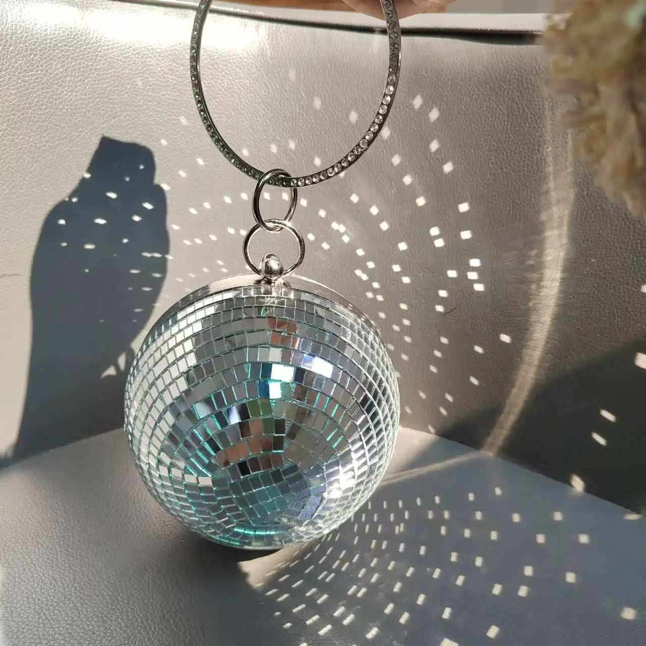 Silver Party Disco Ball Clutch