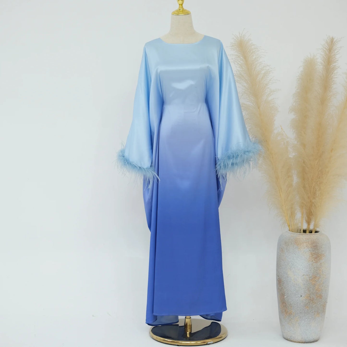 feather sleeves abaya