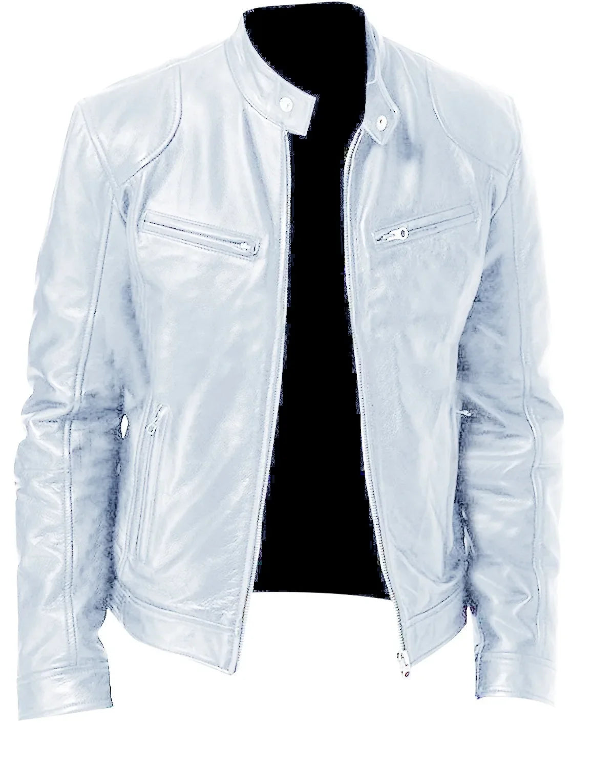 PU Leather Jacket Stand Collar