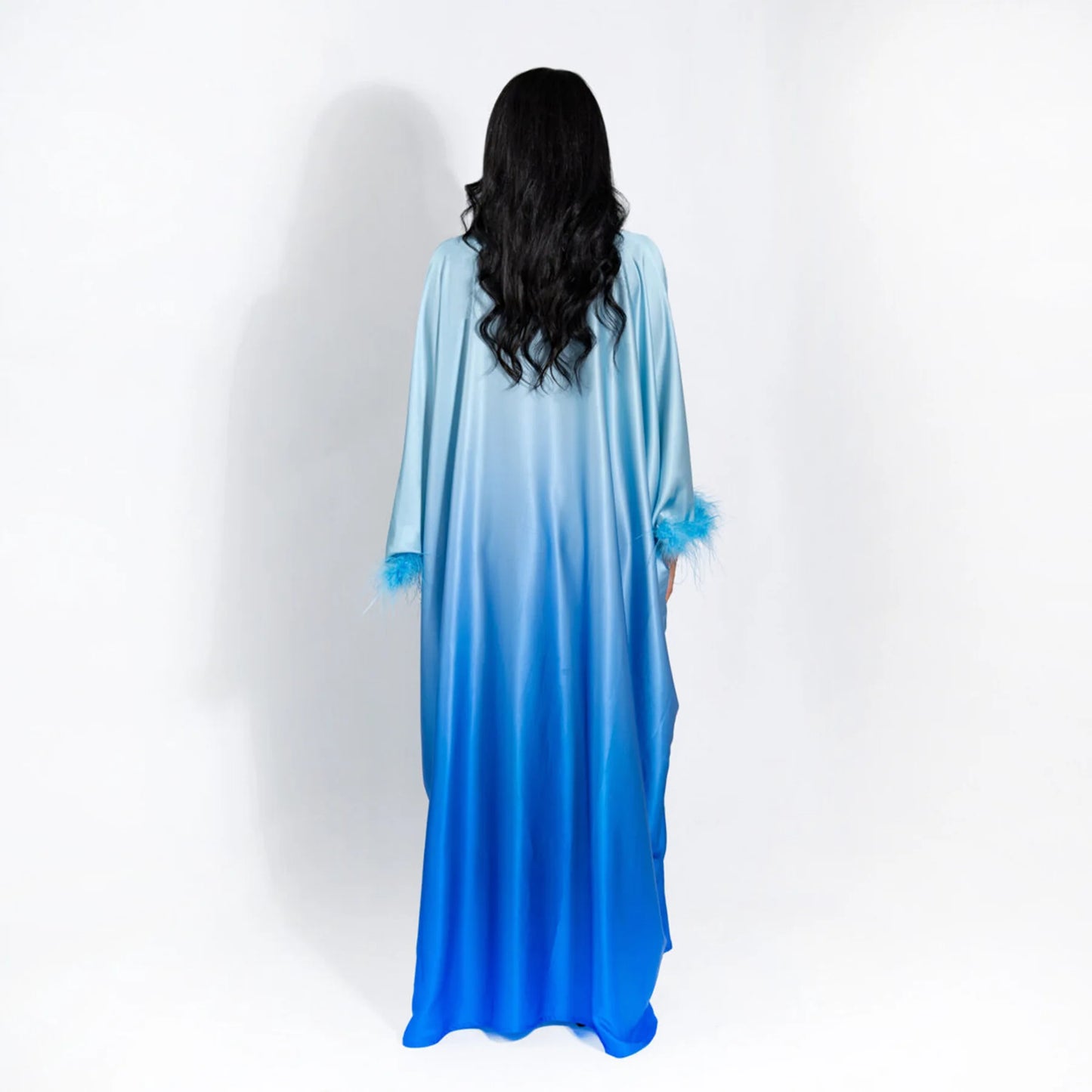 feather sleeves abaya