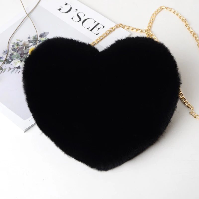 Fur Heart Handbag