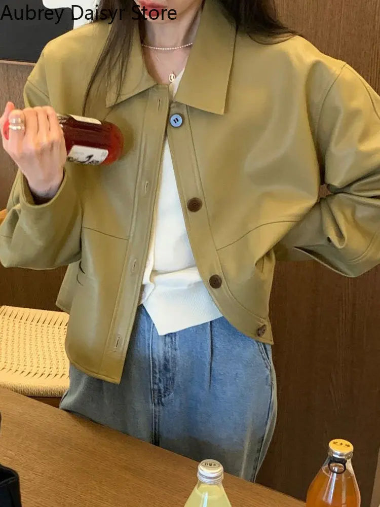 Cropped Leather Jacket