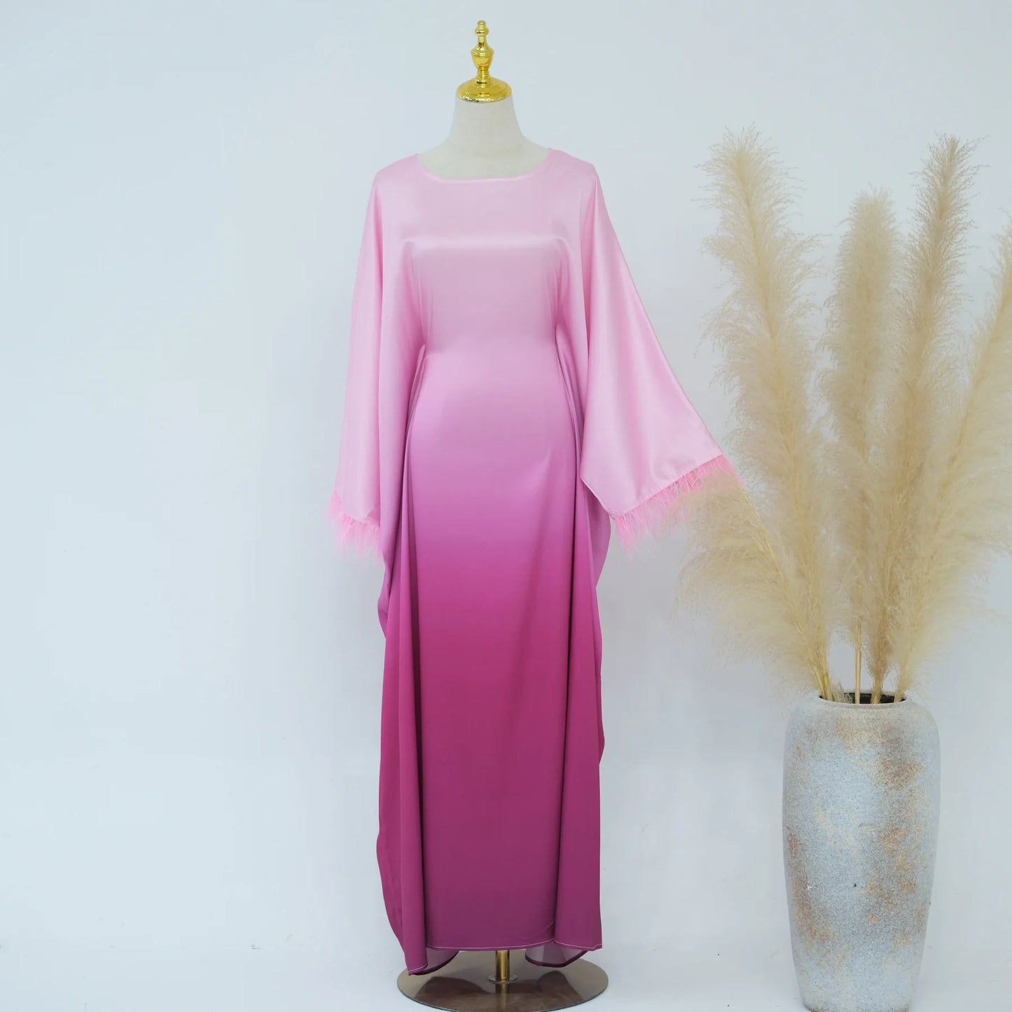 feather sleeves abaya