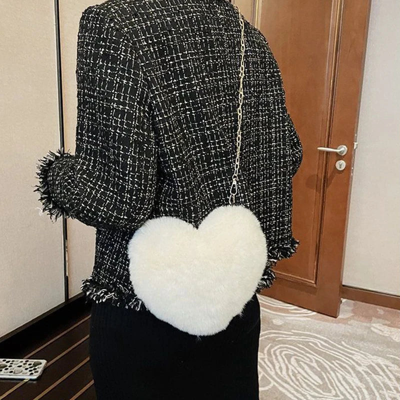 Fur Heart Handbag
