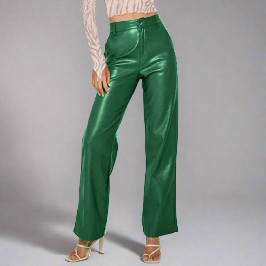 Pu Wide Leg Pants