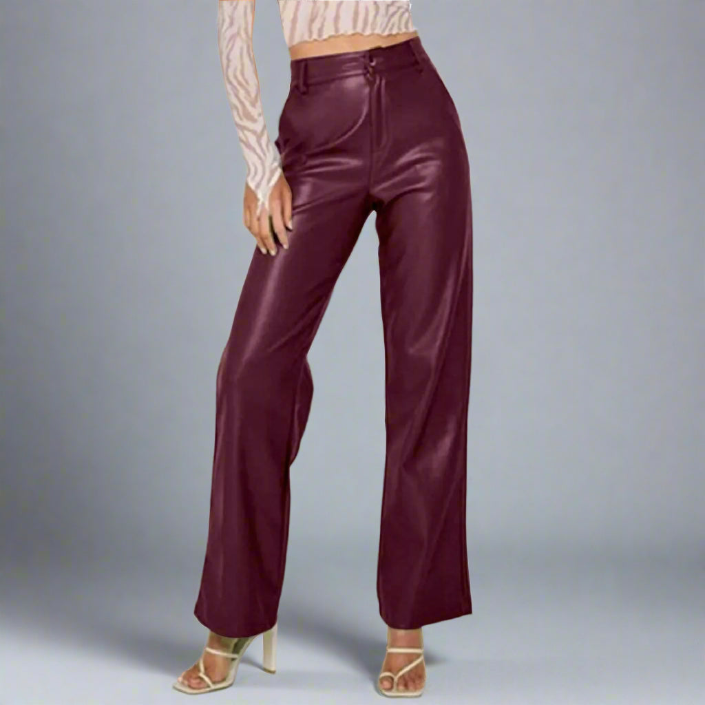 Pu Wide Leg Pants