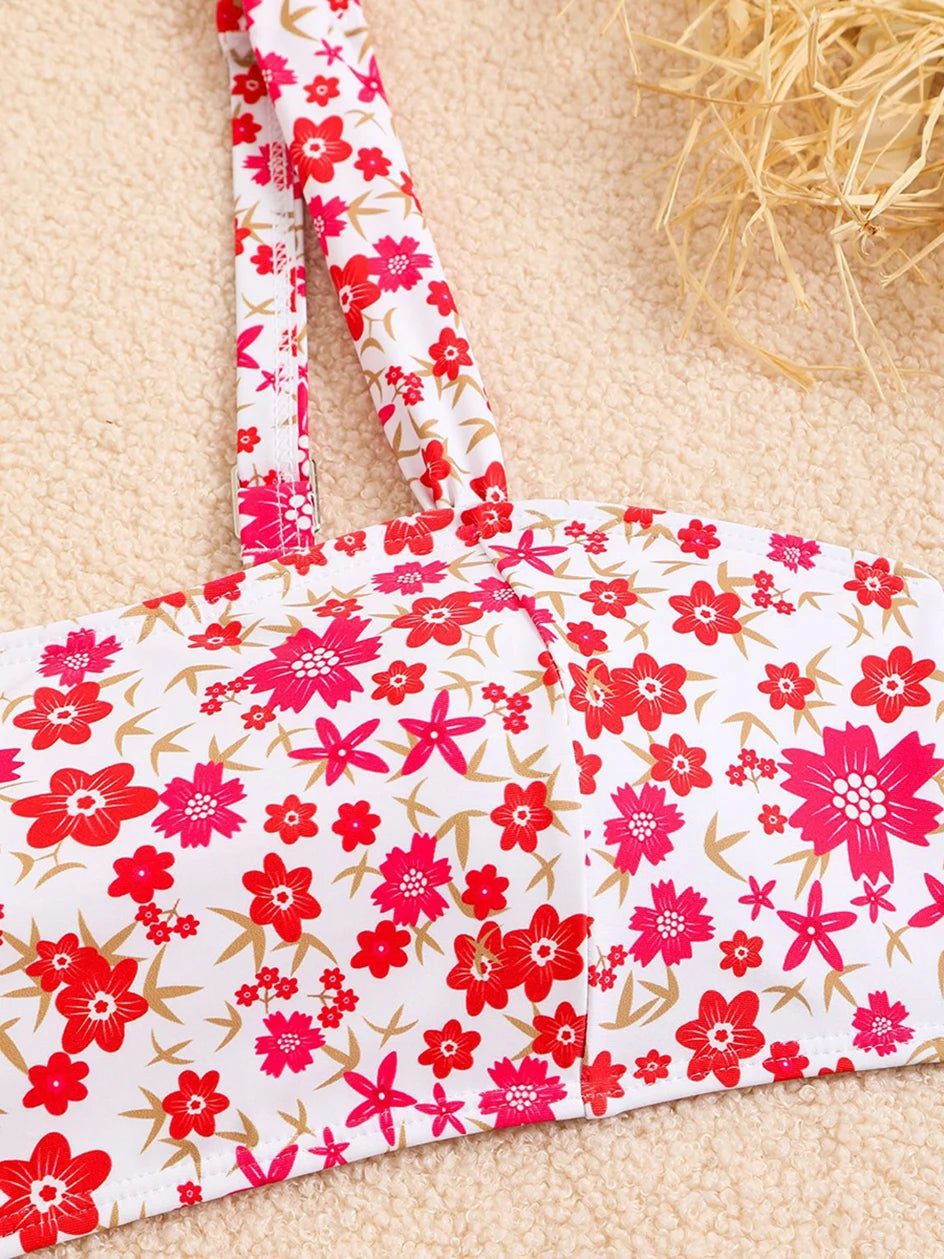 Floral High Waisted Swimwear