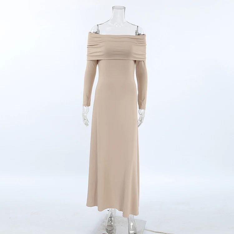 Boat Neck Knit Fitted Dress