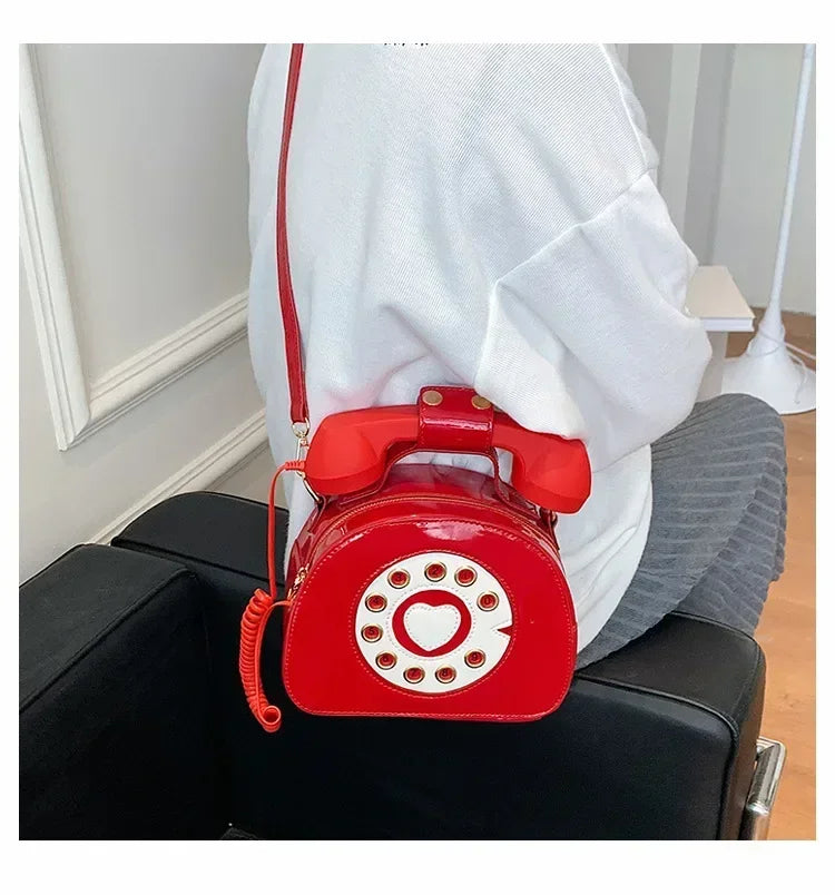 Telephone PU Leather Shoulder Bag