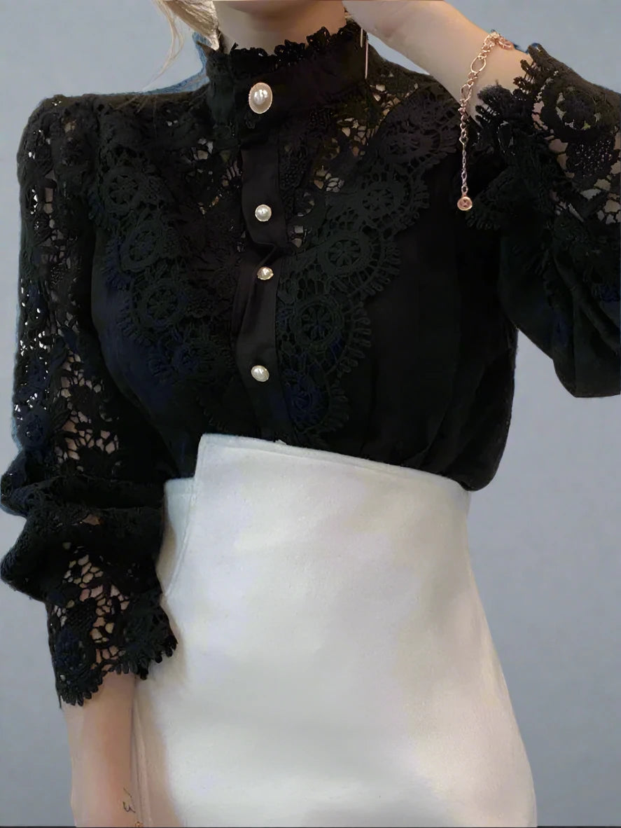 Chiffon Turtleneck floral Shirt