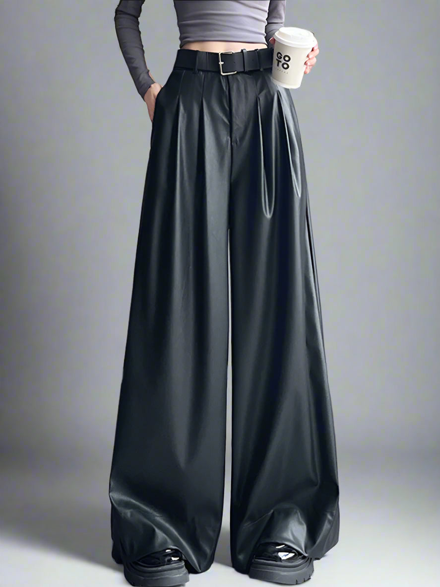 Red Wine PU Leather Pant