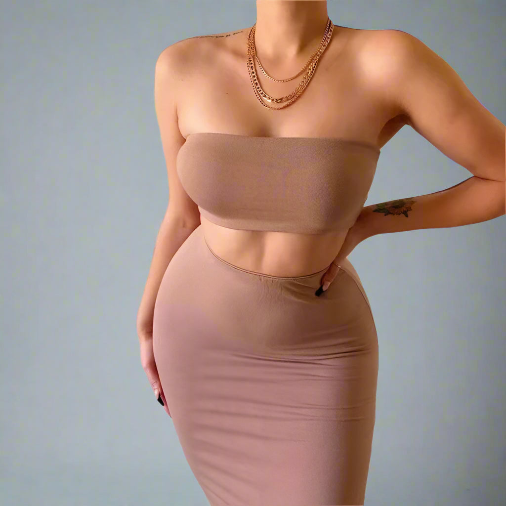Comfortable Top-Skirt Set