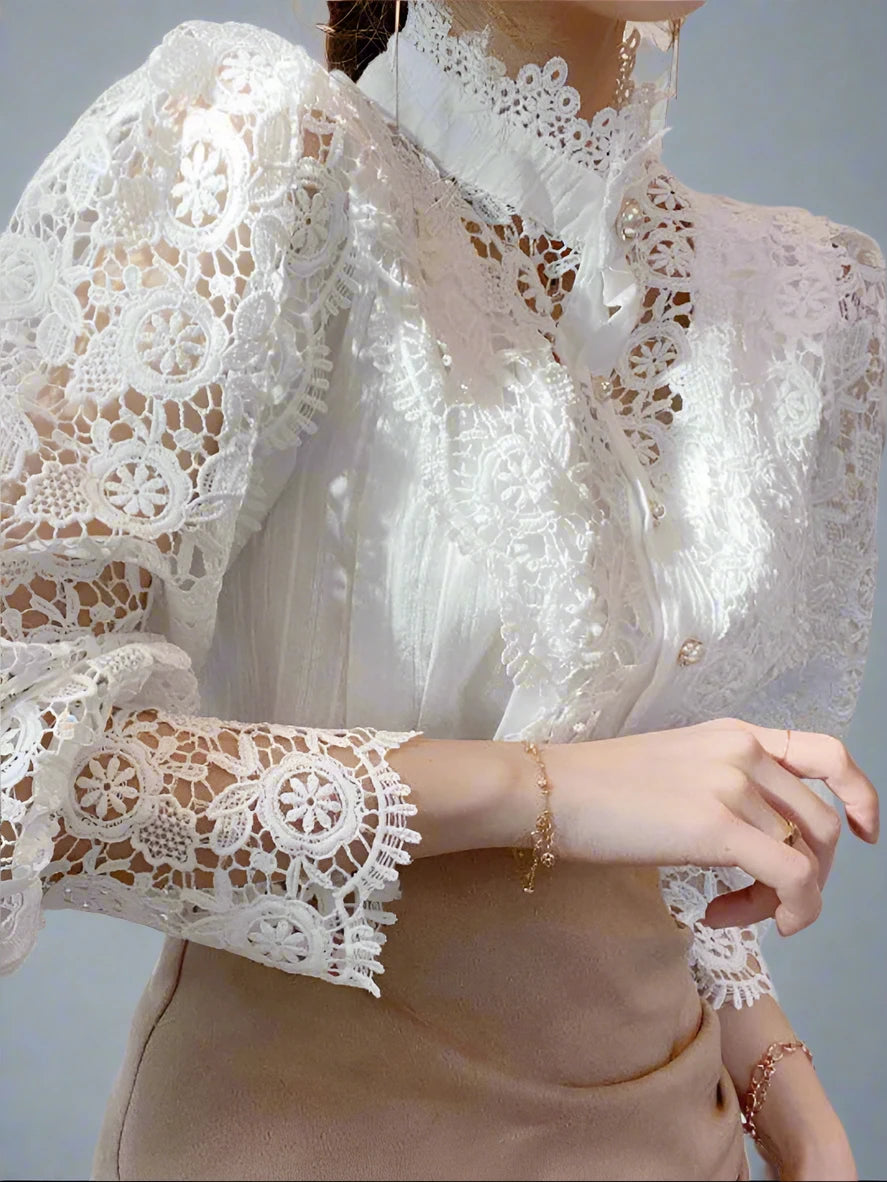 Chiffon Turtleneck floral Shirt