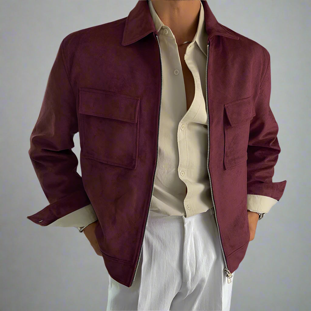 Solid Suede Loose Long Sleeved Jacket