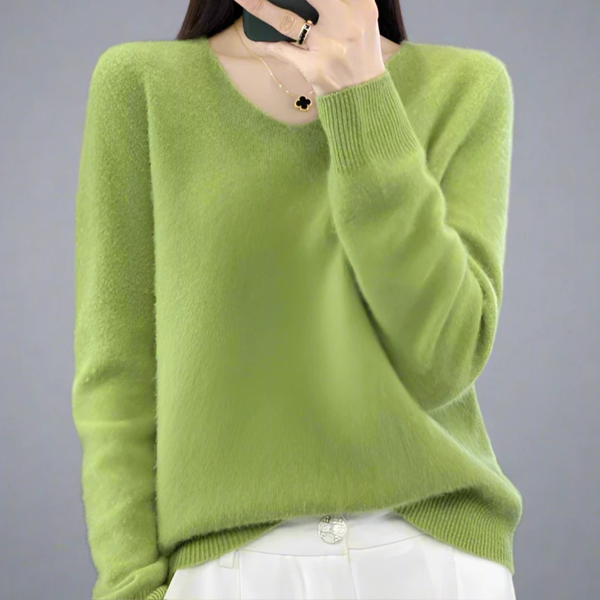 pure wool V-neck sweater