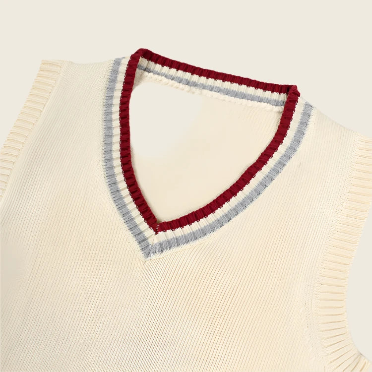 V-neck Sleeveless Knitted Sweater