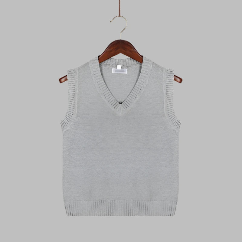 V-neck Sleeveless Knitted Sweater