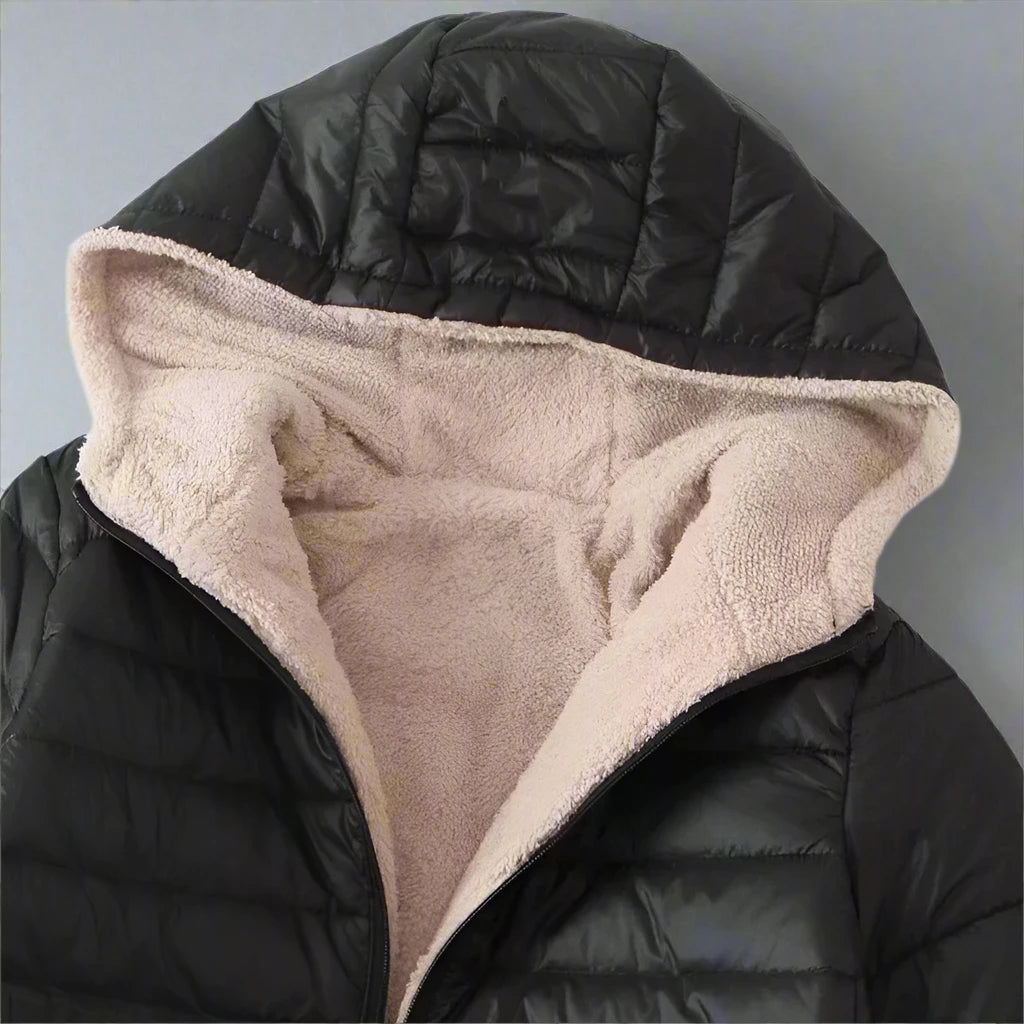 Hooded warm jacket