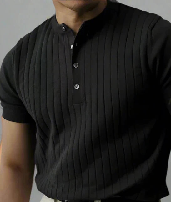 Zipper Knitted Polo Shirt Business Style