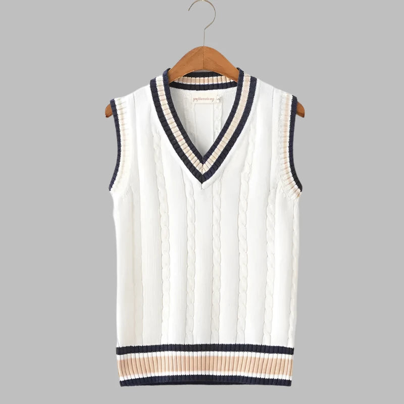 V-neck Sleeveless Knitted Sweater