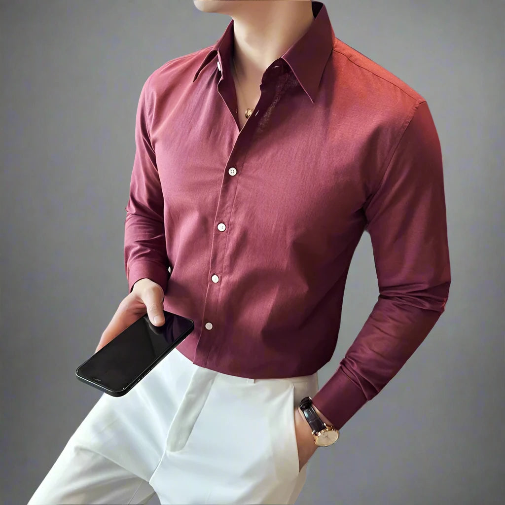 Solid Color Linen Shirt,