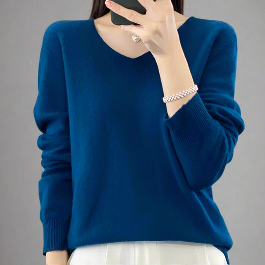 pure wool V-neck sweater