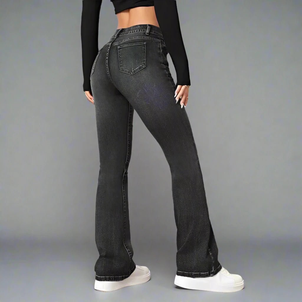 Micro Flares Mid Waist Denim