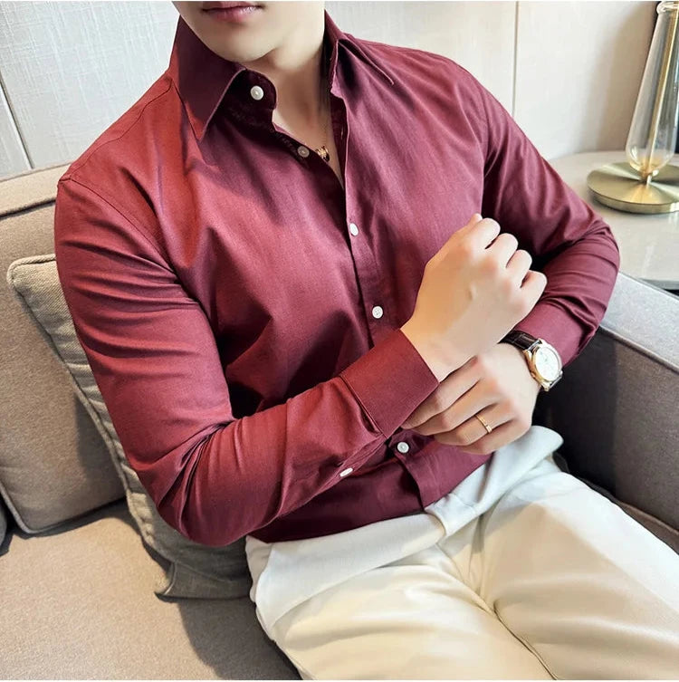 Solid Color Linen Shirt,