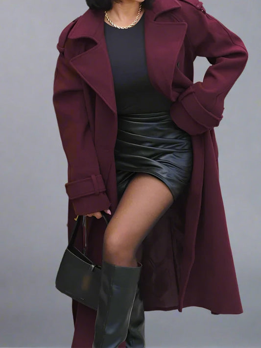 Burgundy winter Overcoat