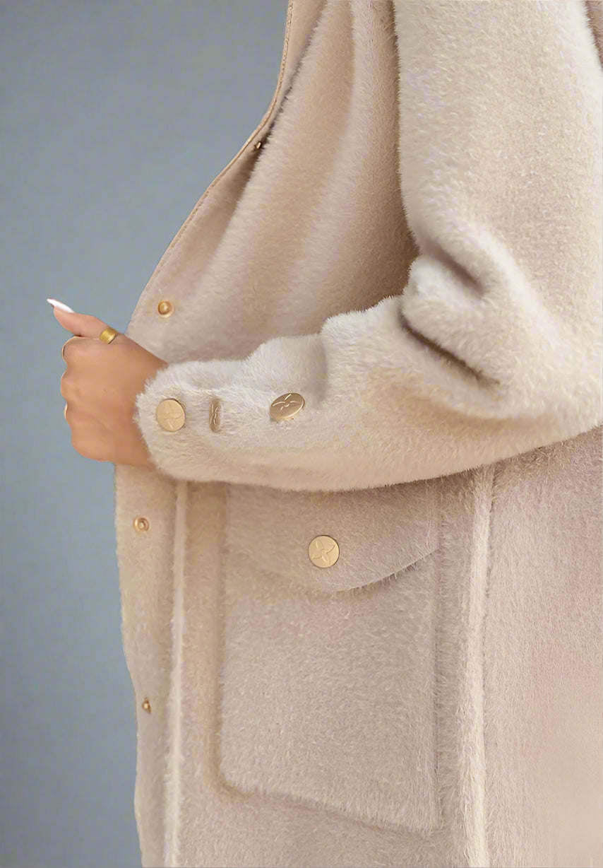 Button Zipper Coat