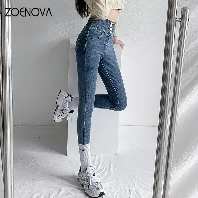 High Waist Slim Stretch Denim