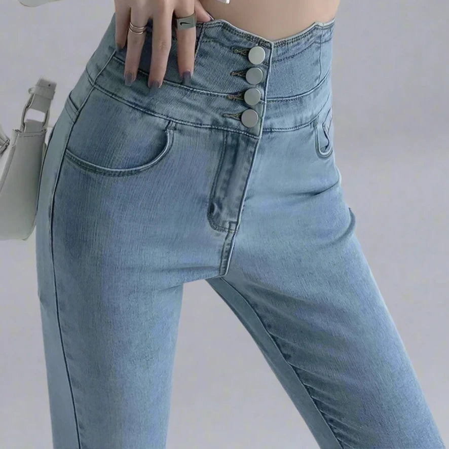 High Waist Slim Stretch Denim