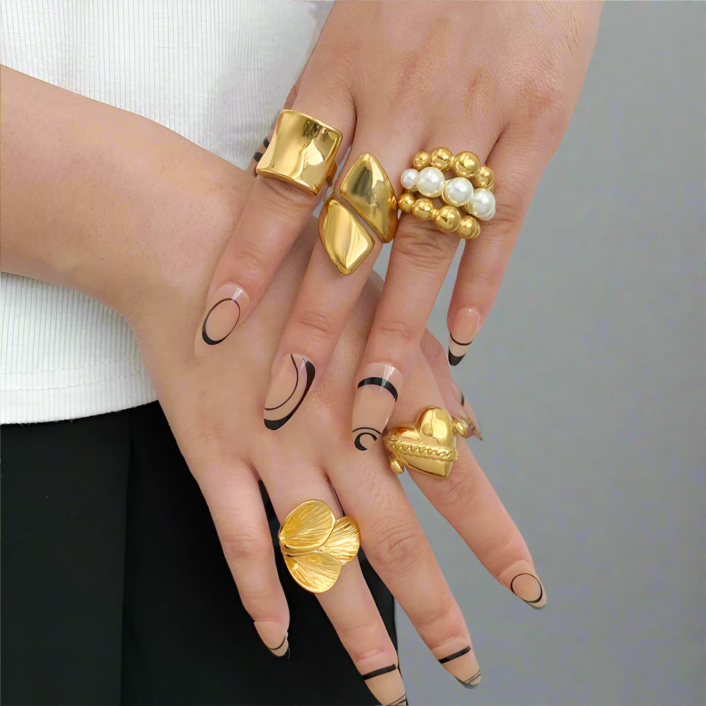 Chunky Gold Color Rings