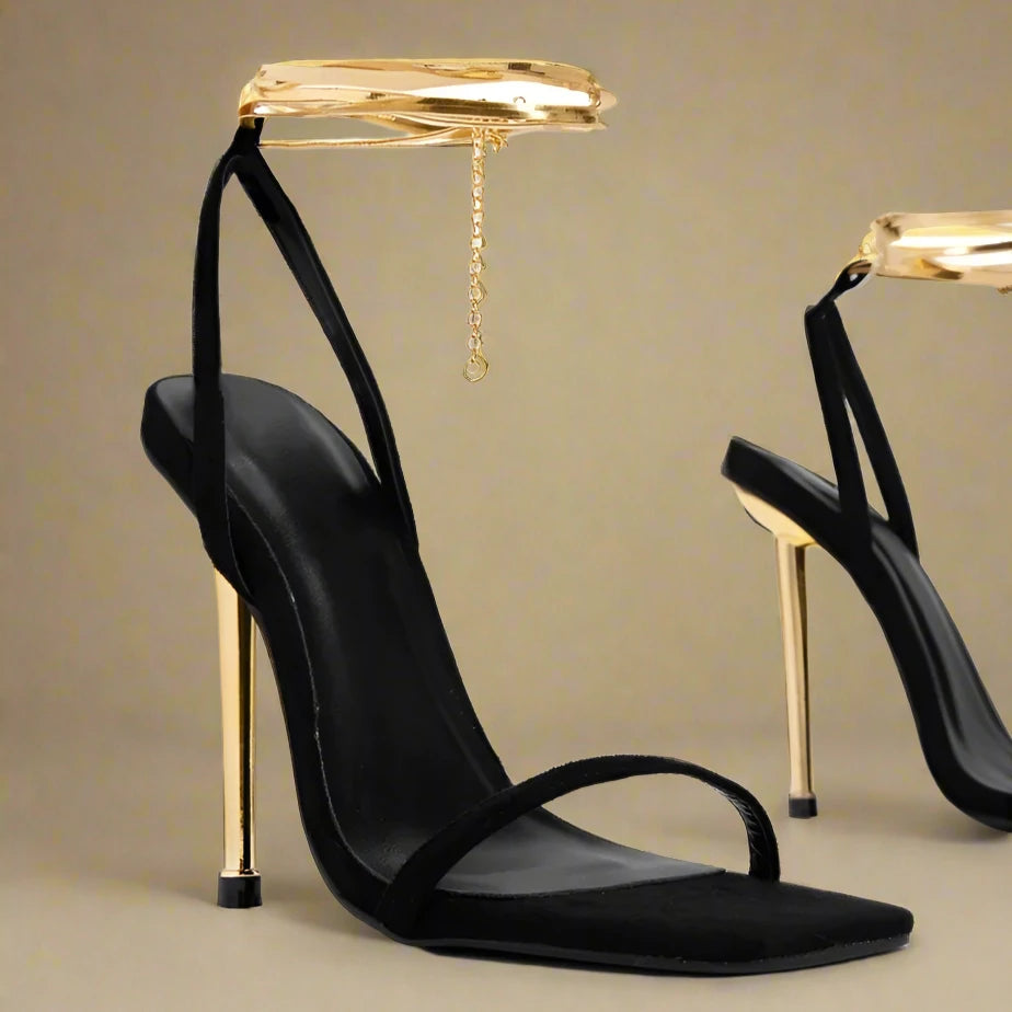 golden High Heels