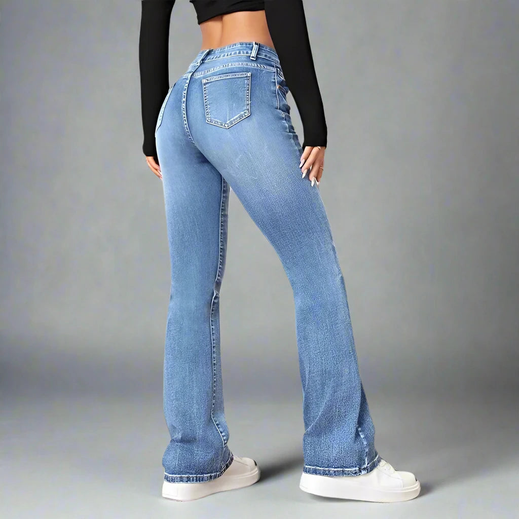 Micro Flares Mid Waist Denim